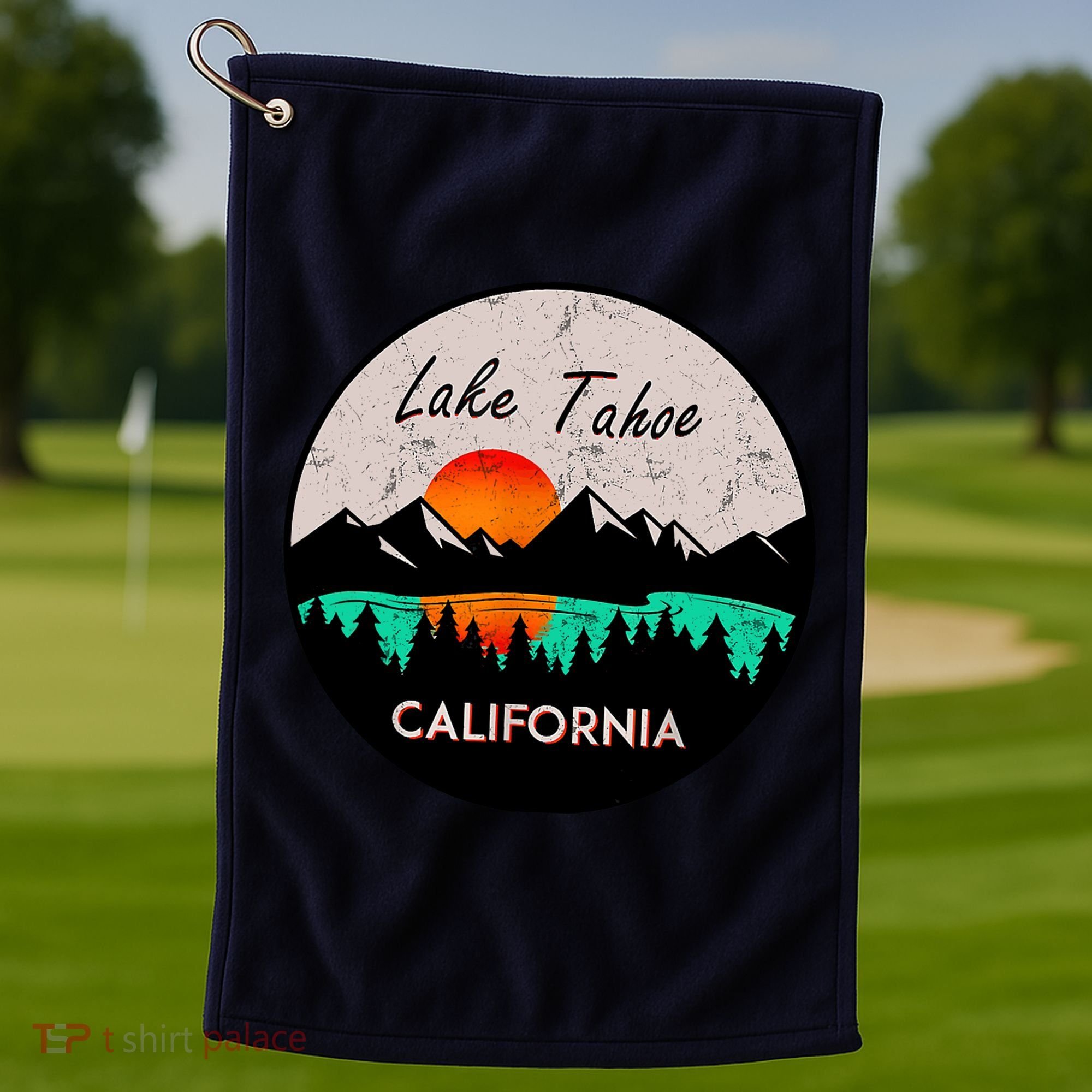 Lake Tahoe California Republic Skiing Ski Lake Boat Golf Towel