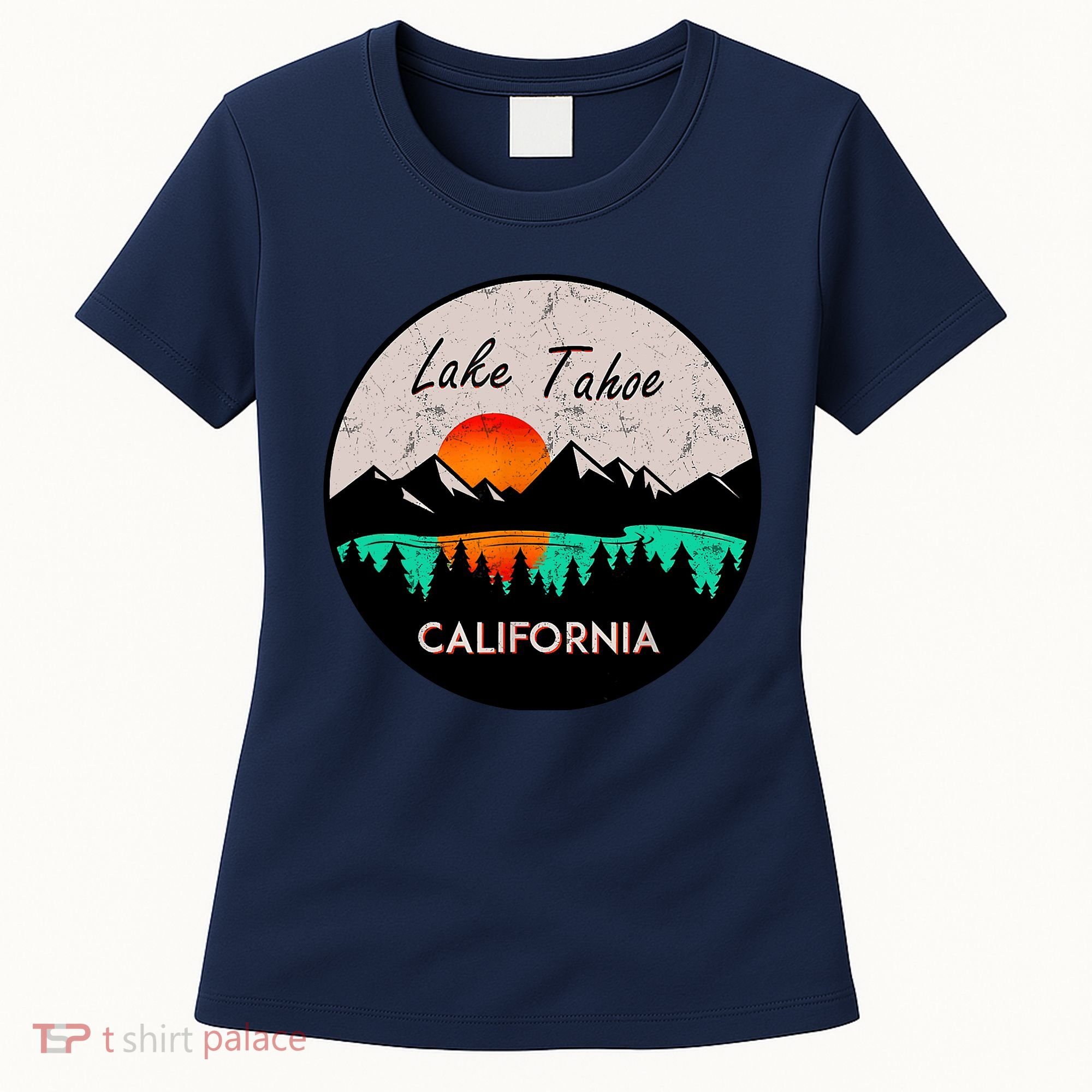 Lake Tahoe California Republic Skiing Ski Lake Boat Women's T-Shirt
