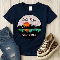 Lake Tahoe California Republic Skiing Ski Lake Boat Women's T-Shirt thumb 3