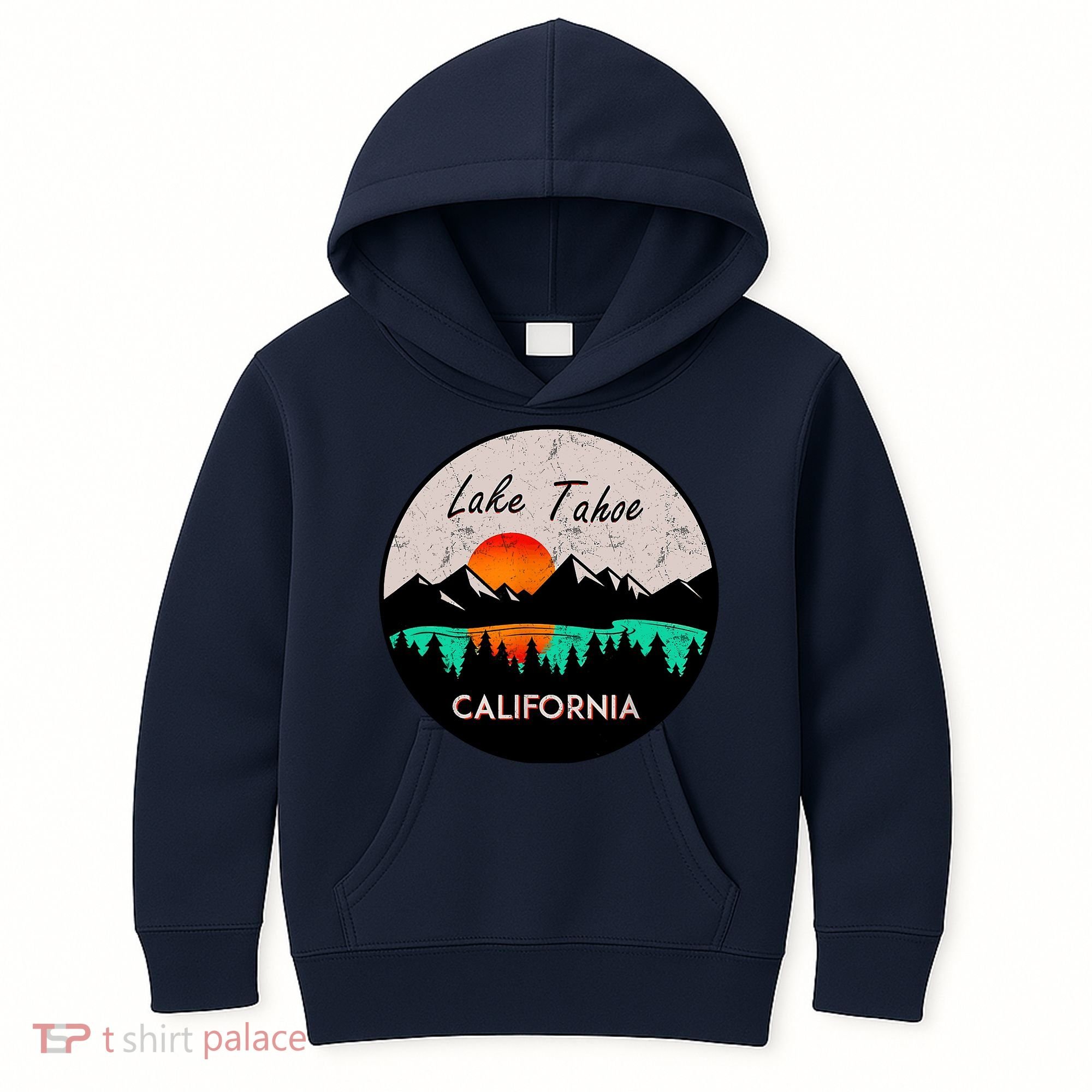 Lake Tahoe California Republic Skiing Ski Lake Boat Kids Hoodie