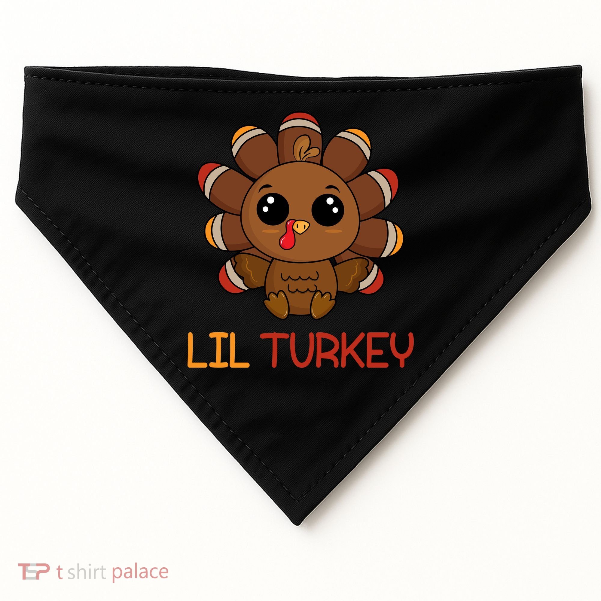 Lil Turkey Cute Thanksgiving USA-Made Doggie Bandana
