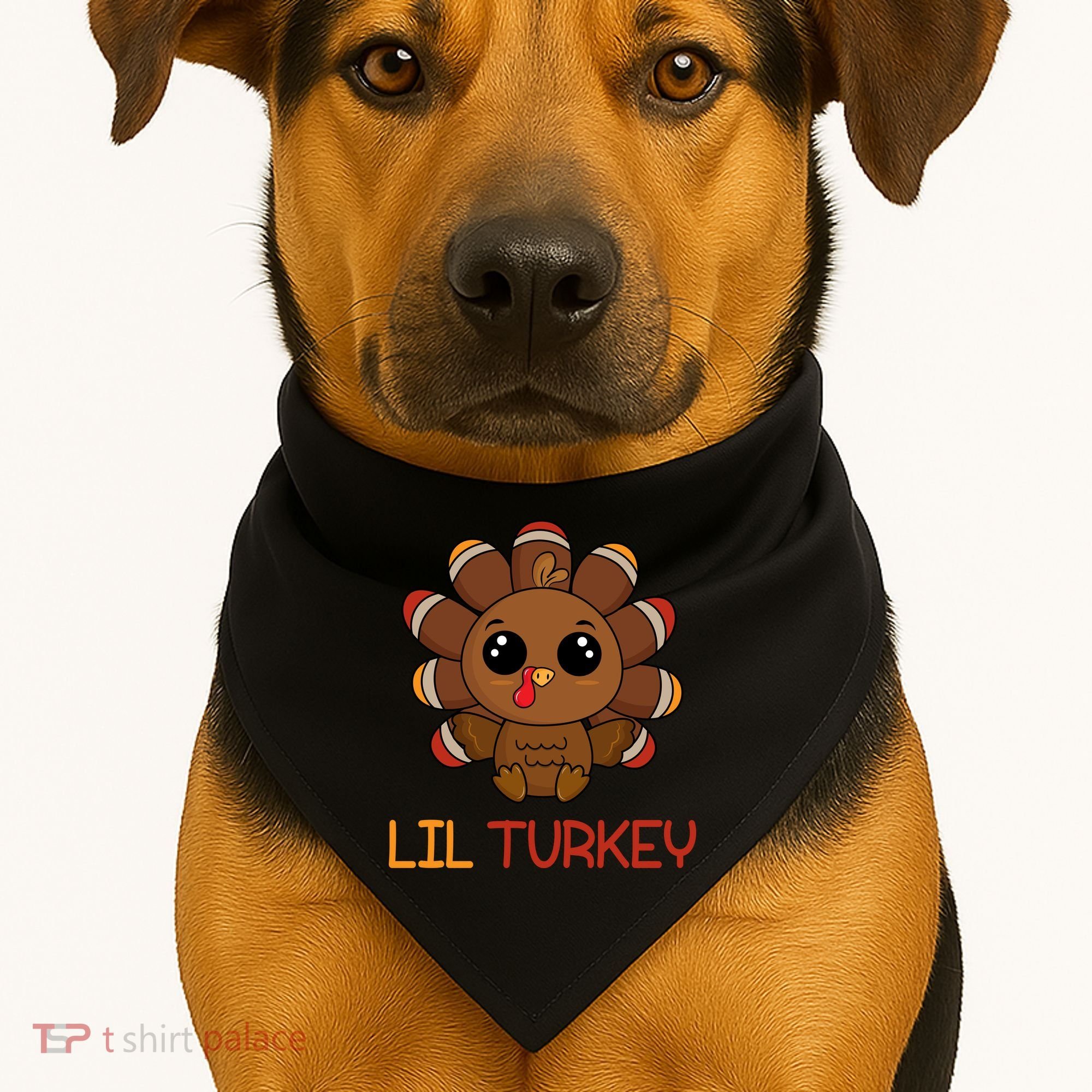 Lil Turkey Cute Thanksgiving USA-Made Doggie Bandana