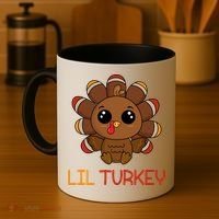 Lil Turkey Cute Thanksgiving Coffee Mug thumb 4