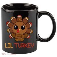 Lil Turkey Cute Thanksgiving 11oz C Handle Ceramic Mug thumb 0