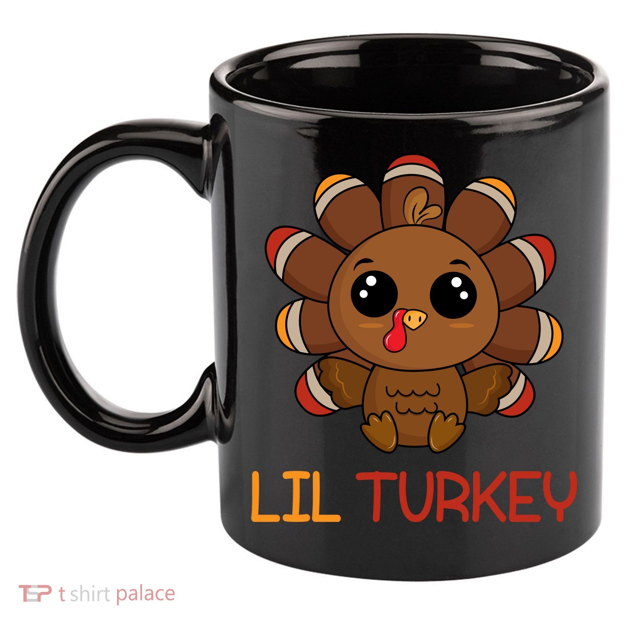 Lil Turkey Cute Thanksgiving 11oz C Handle Ceramic Mug