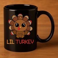 Lil Turkey Cute Thanksgiving 11oz C Handle Ceramic Mug thumb 3