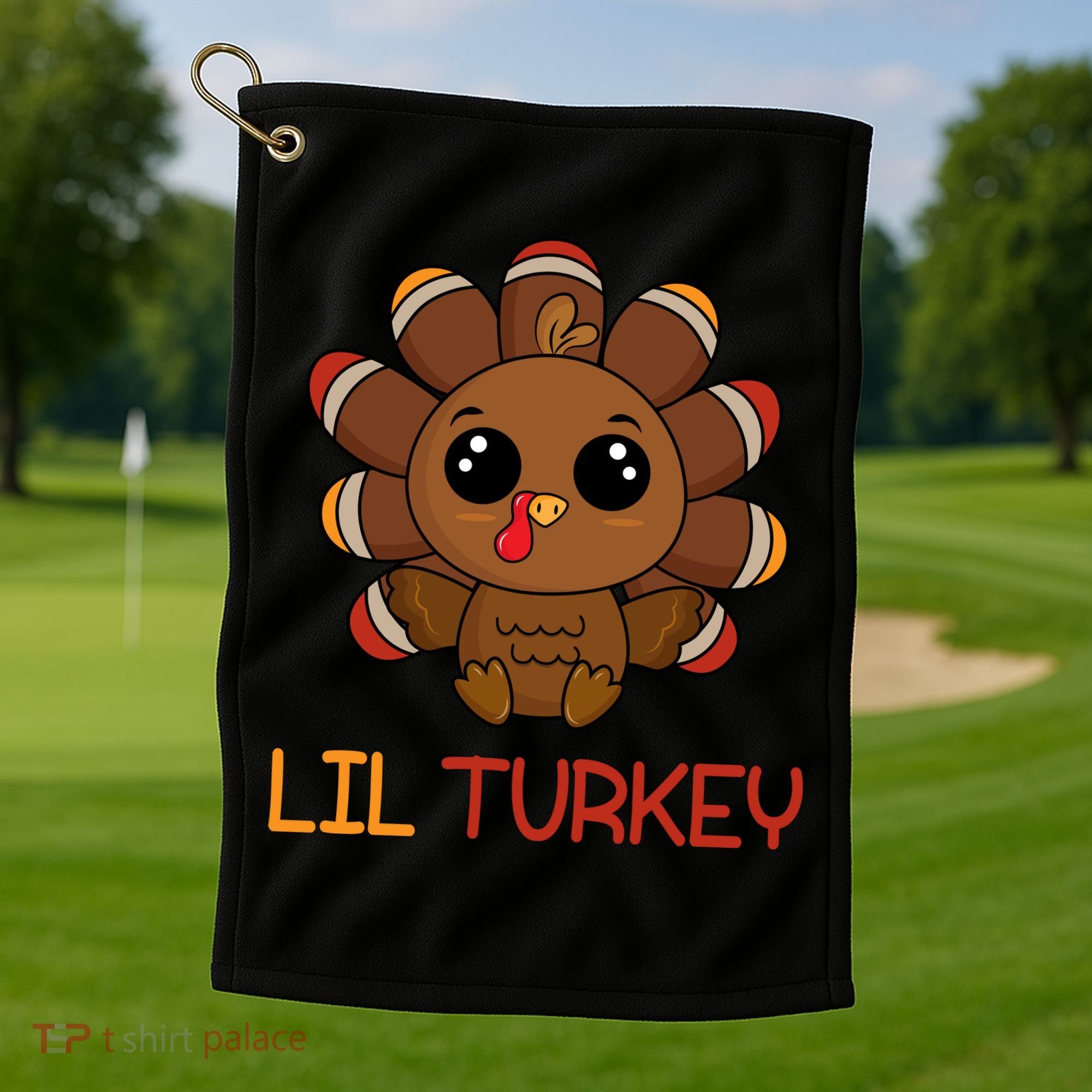 Lil Turkey Cute Thanksgiving Golf Towel