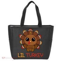 Lil Turkey Cute Thanksgiving Tote Bag thumb 0