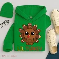 Lil Turkey Cute Thanksgiving Hoodie thumb 4