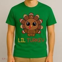 Lil Turkey Cute Thanksgiving T-Shirt thumb 3