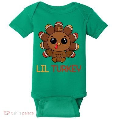 Lil Turkey Cute Thanksgiving Baby Bodysuit