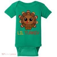 Lil Turkey Cute Thanksgiving Baby Bodysuit thumb 0