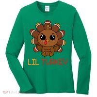 Lil Turkey Cute Thanksgiving Women's Long Sleeve Shirt thumb 0