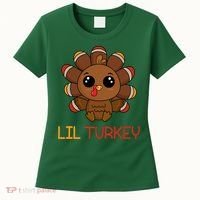 Lil Turkey Cute Thanksgiving Women's T-Shirt thumb 0