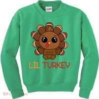 Lil Turkey Cute Thanksgiving Kids Sweatshirt thumb 0