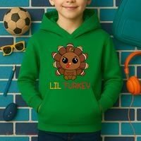 Lil Turkey Cute Thanksgiving Kids Hoodie thumb 2