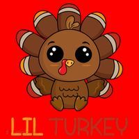 Lil Turkey Cute Thanksgiving Santa Hat thumb 1