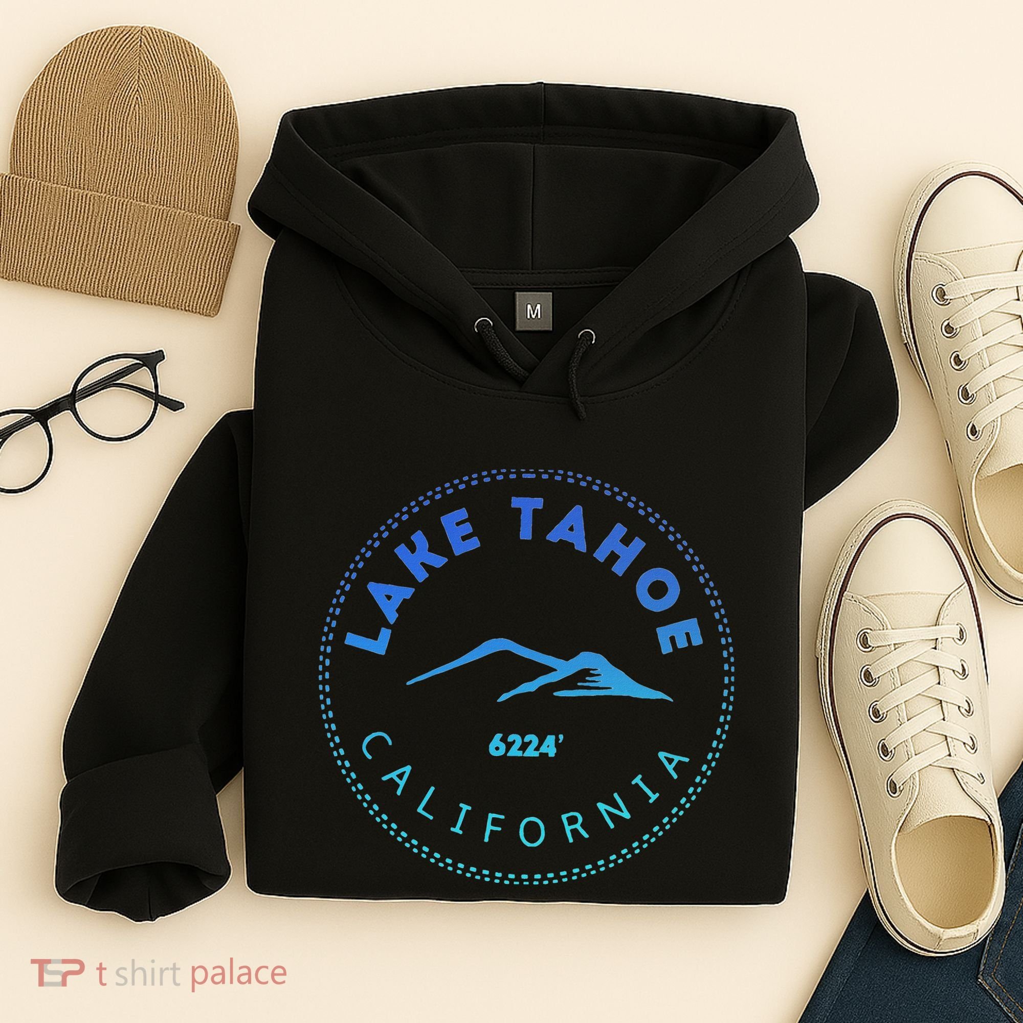 Lake Tahoe California Retro Mountain Hoodie