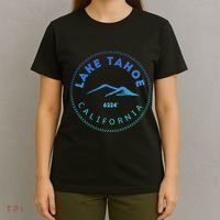 Lake Tahoe California Retro Mountain T-Shirt thumb 4