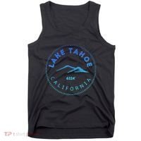 Lake Tahoe California Retro Mountain Tank Top thumb 0