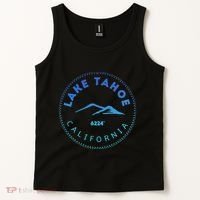 Lake Tahoe California Retro Mountain Tank Top thumb 2