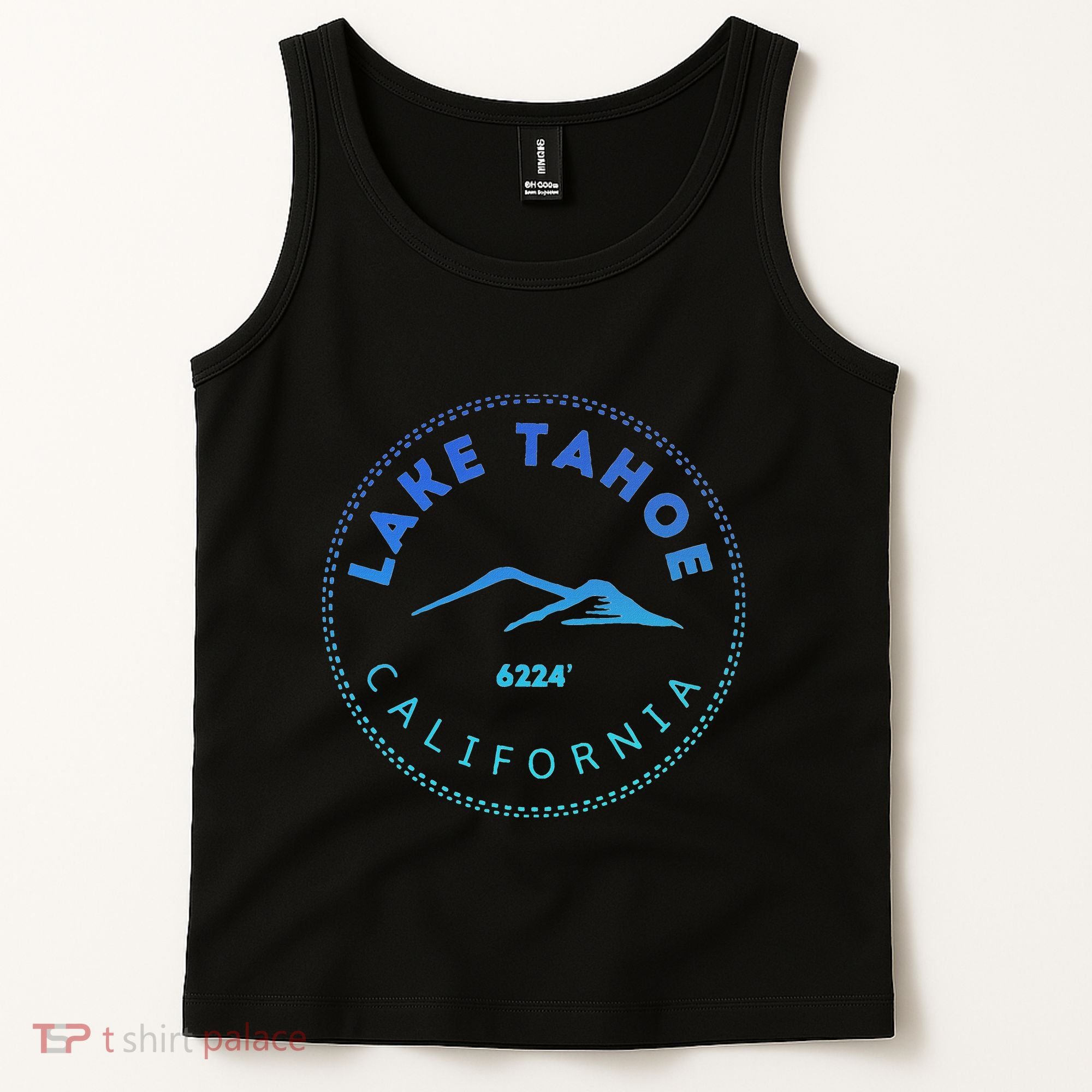 Lake Tahoe California Retro Mountain Tank Top