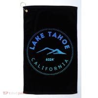 Lake Tahoe California Retro Mountain Golf Towel thumb 0