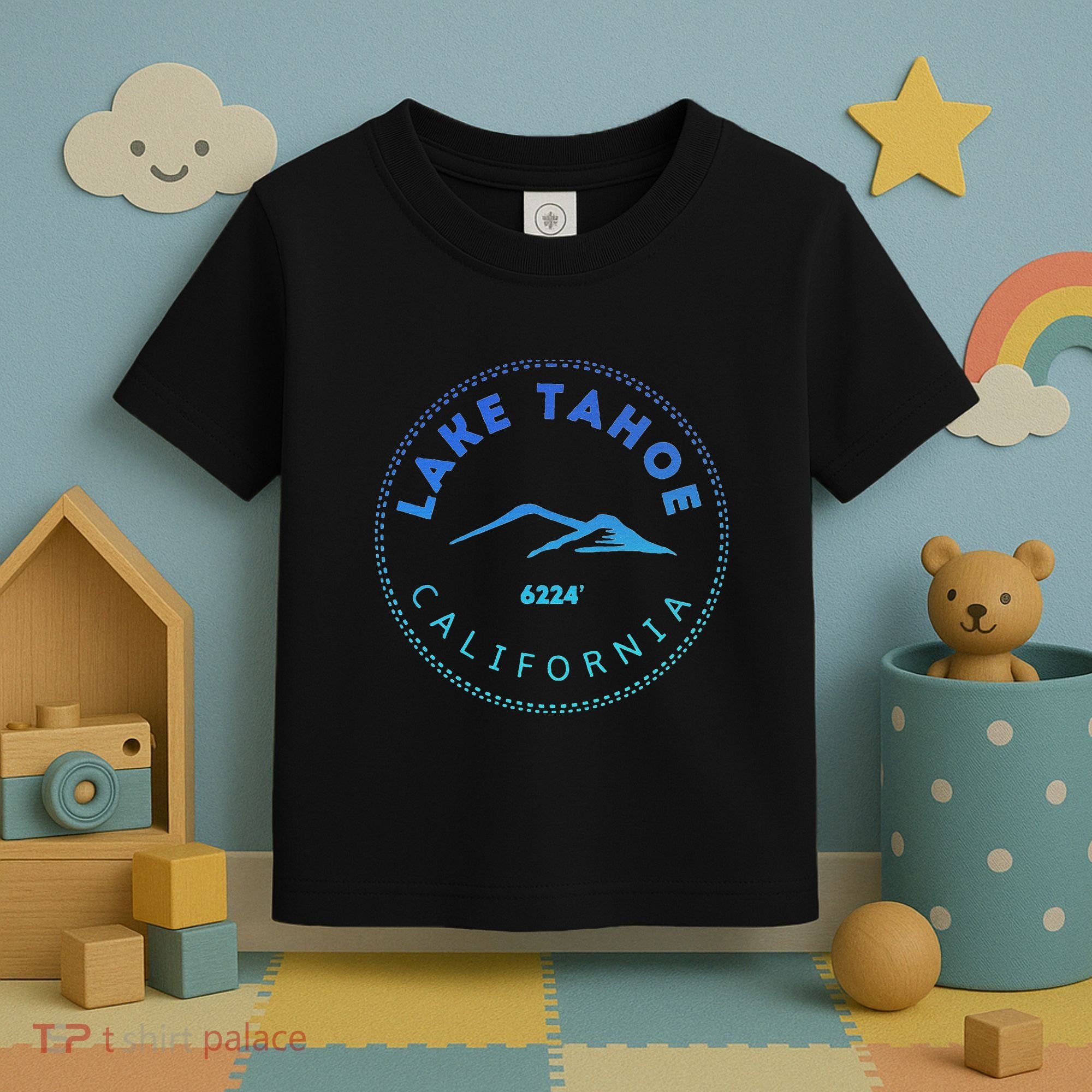 Lake Tahoe California Retro Mountain Toddler T-Shirt