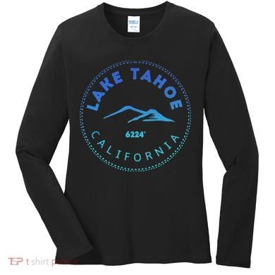 Lake Tahoe California Retro Mountain Women's Long Sleeve Shirt