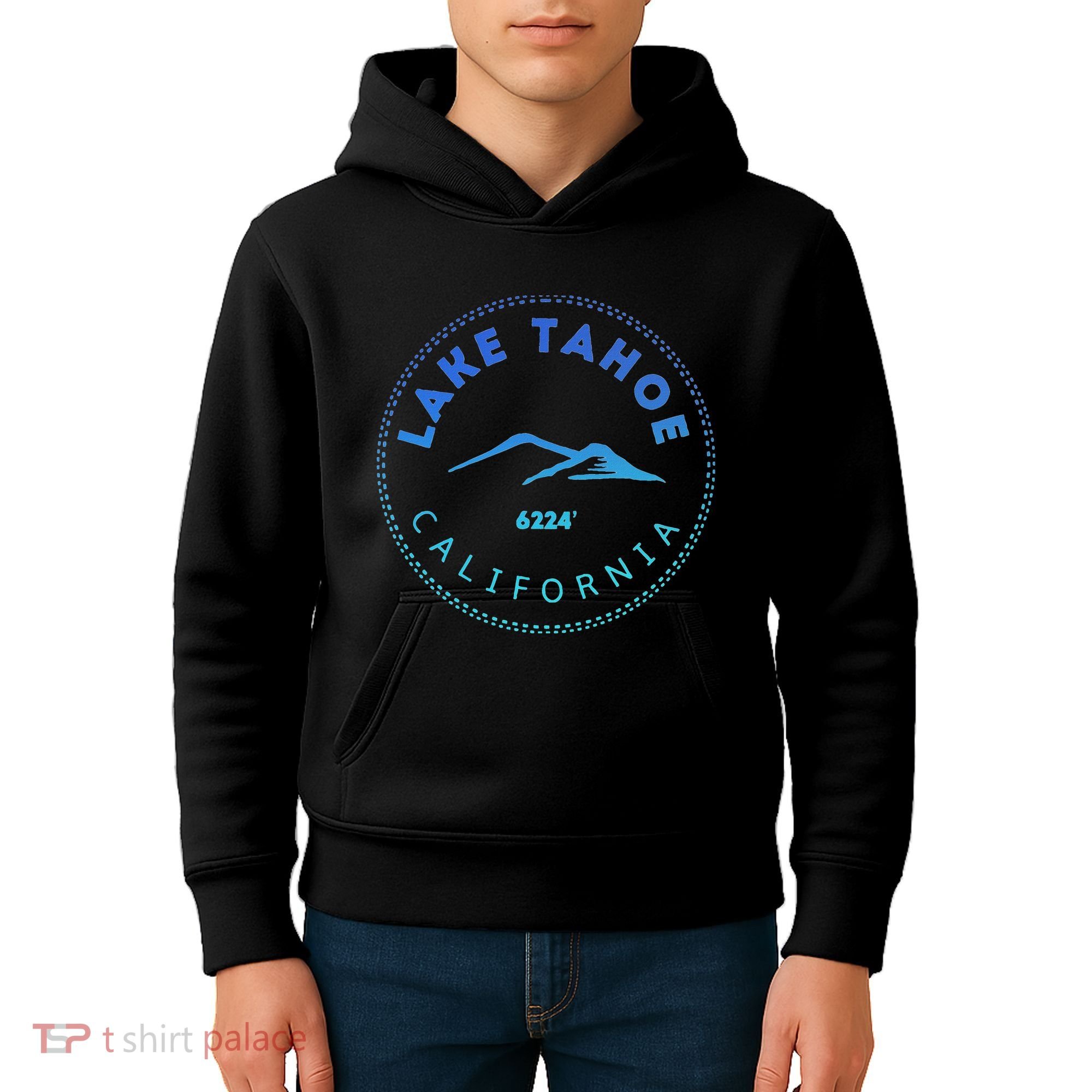 Lake Tahoe California Retro Mountain Kids Hoodie