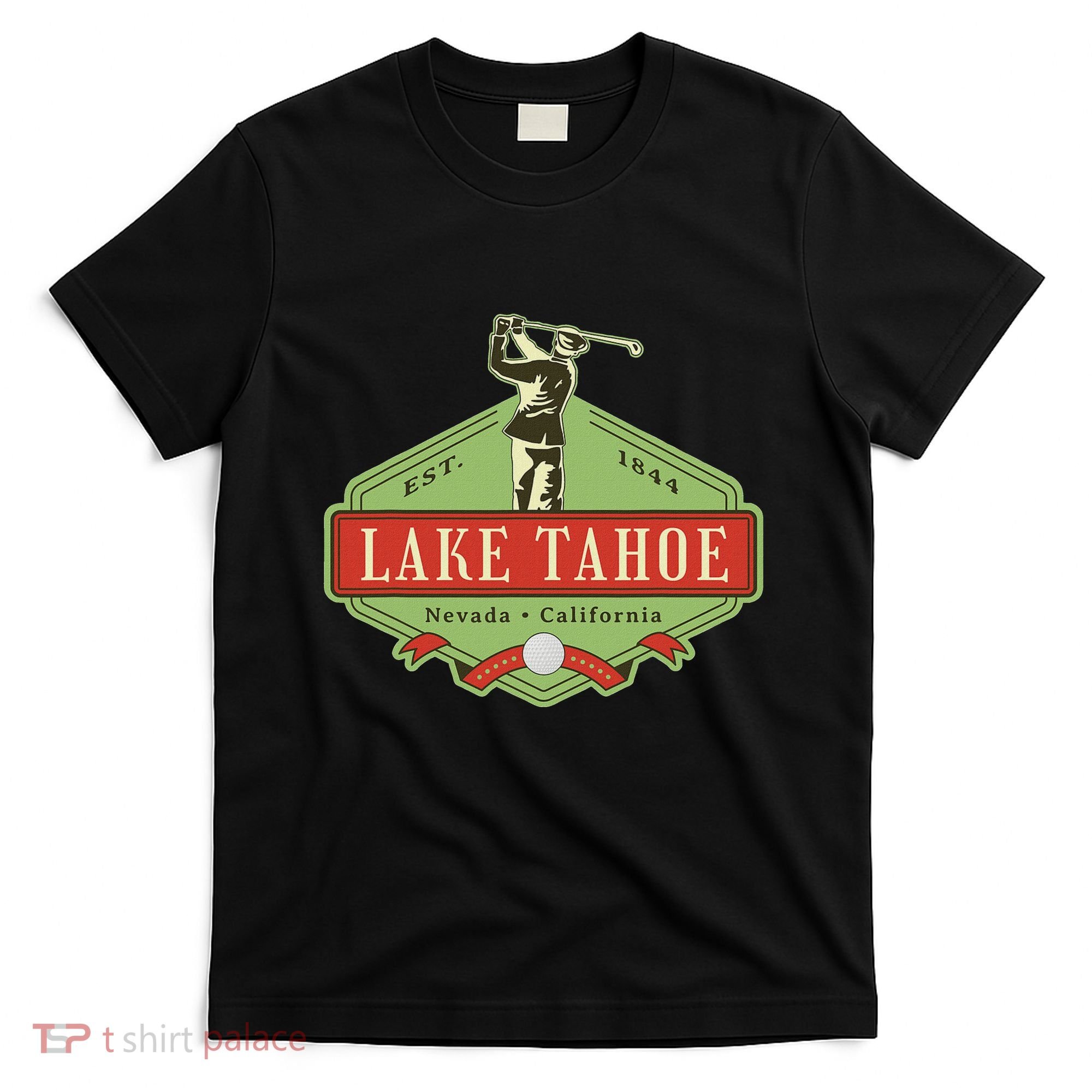 Lake Tahoe California Nevada Retro Vintage Golf Themed T-Shirt