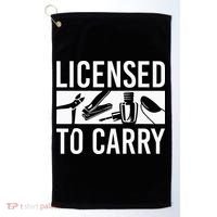 L.I.C.E.N.S.E.D To Carry Nail Supplies Nail Tech Golf Towel thumb 0