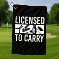 L.I.C.E.N.S.E.D To Carry Nail Supplies Nail Tech Golf Towel thumb 1