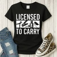 L.I.C.E.N.S.E.D To Carry Nail Supplies Nail Tech Women's T-Shirt thumb 3