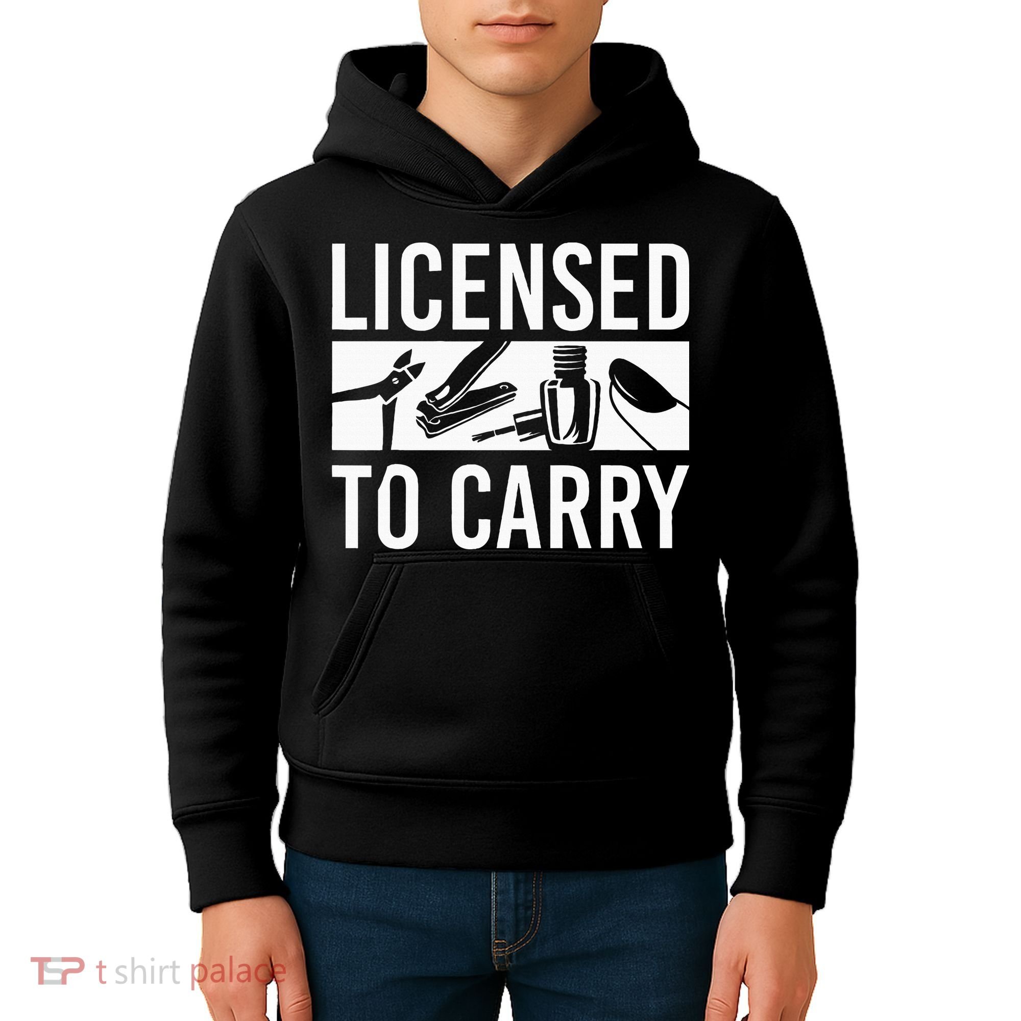 L.I.C.E.N.S.E.D To Carry Nail Supplies Nail Tech Kids Hoodie