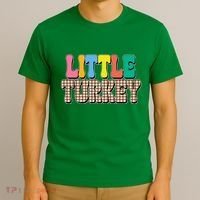Little Turkey Cute Thanksgiving Colorful T-Shirt thumb 3
