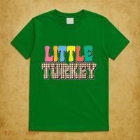Little Turkey Cute Thanksgiving Colorful T-Shirt thumb 5