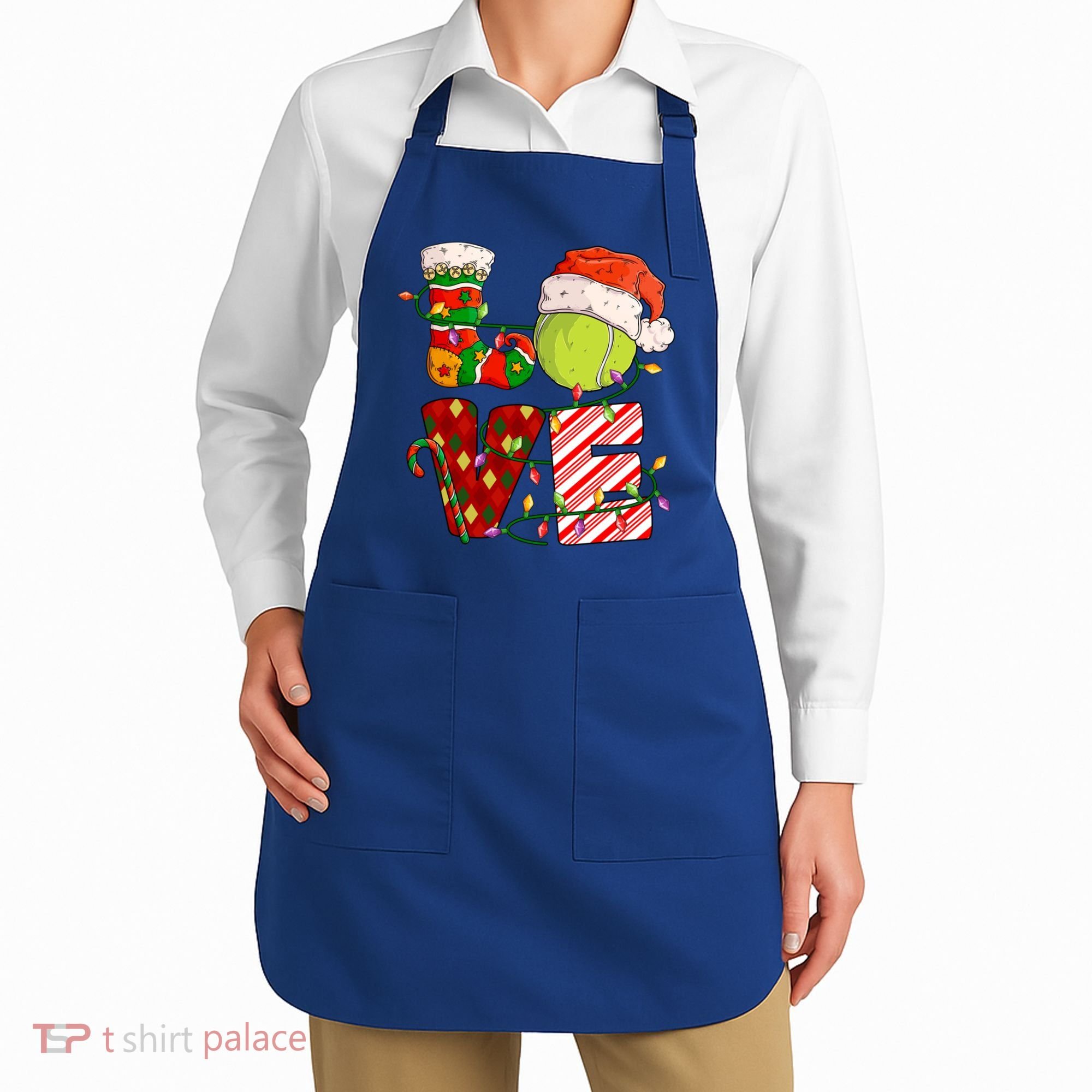 Love Tennis Christmas Tennis Player Xmas Party Gift Apron