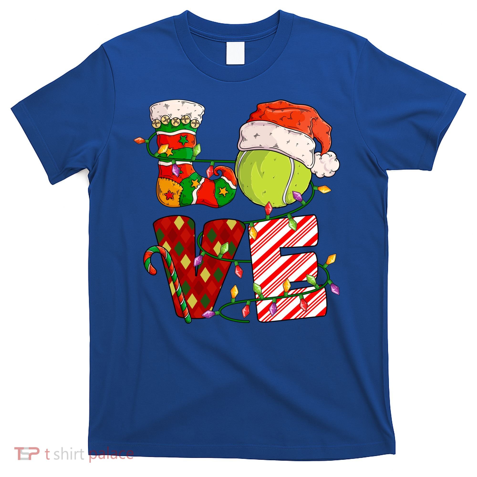 Love Tennis Christmas Tennis Player Xmas Party Gift T-Shirt