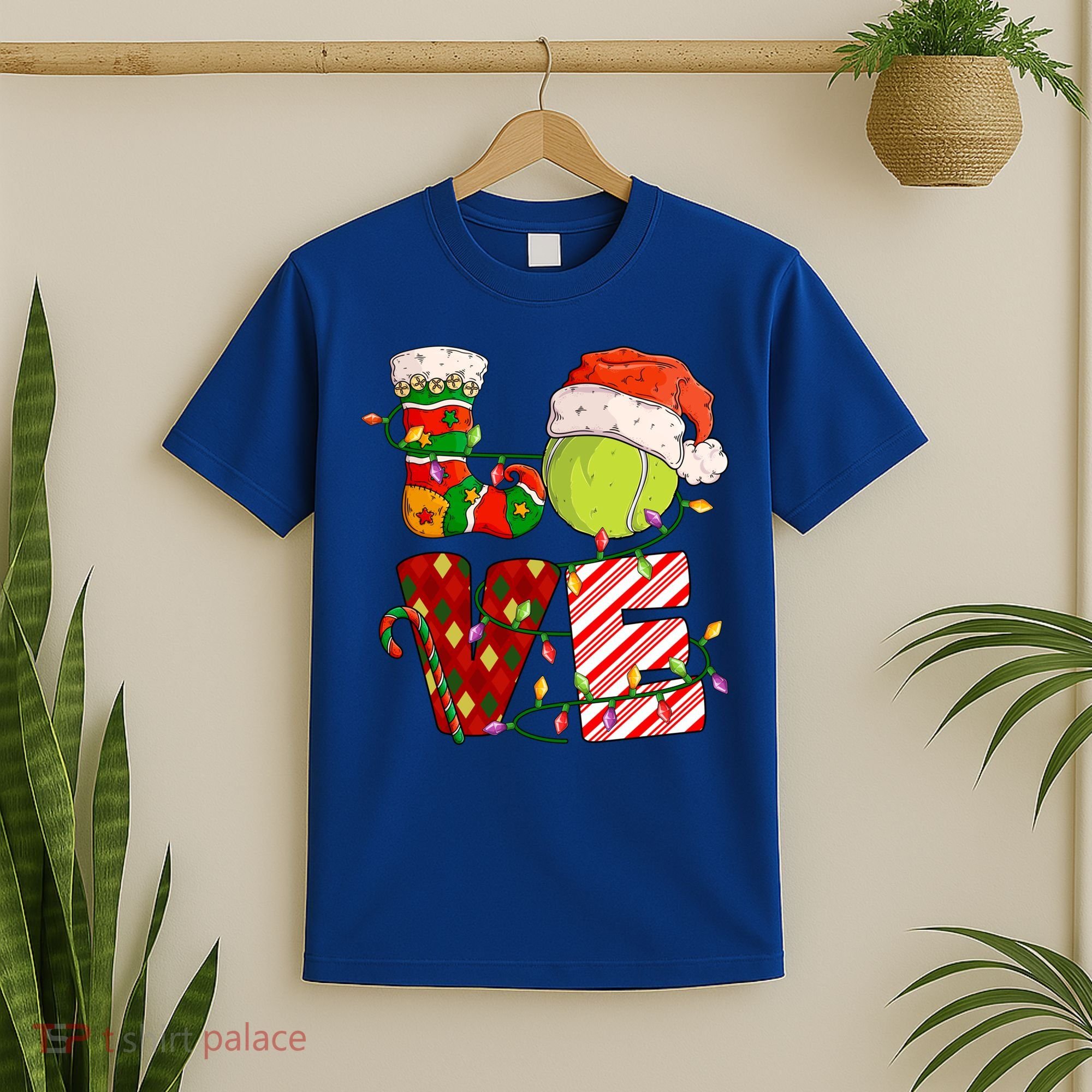 Love Tennis Christmas Tennis Player Xmas Party Gift T-Shirt