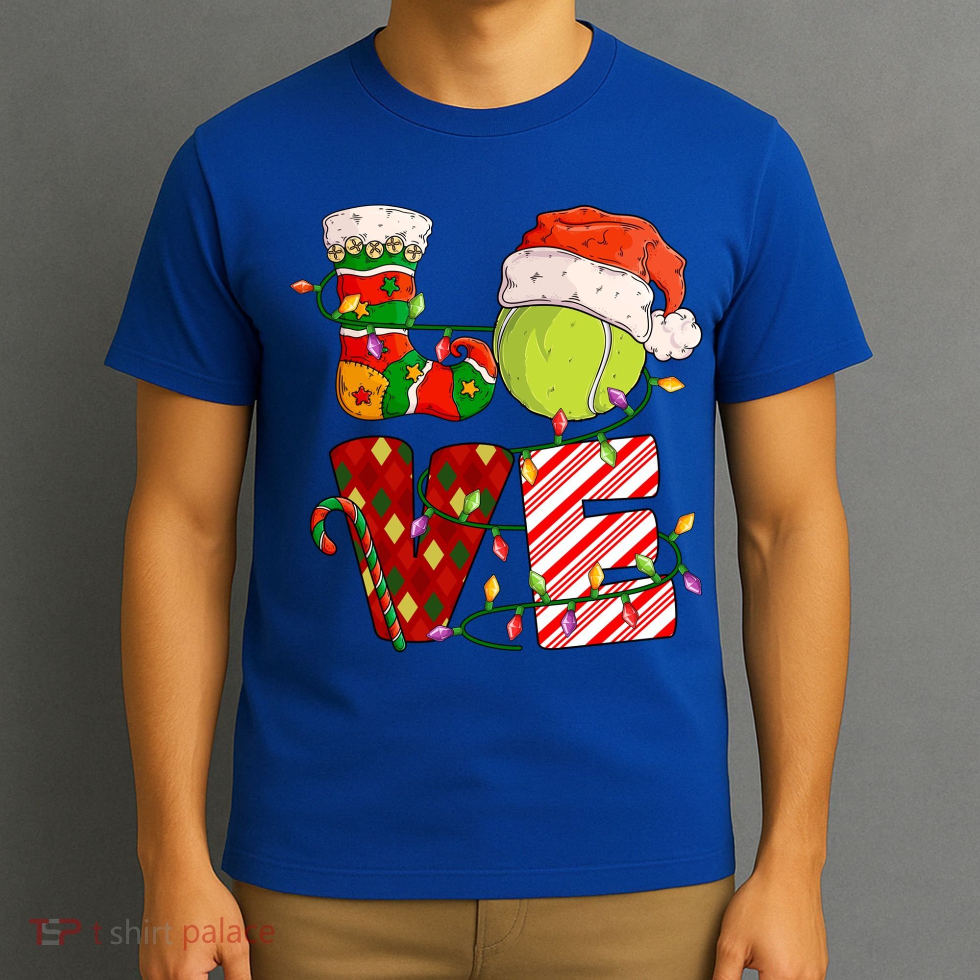 Love Tennis Christmas Tennis Player Xmas Party Gift T-Shirt