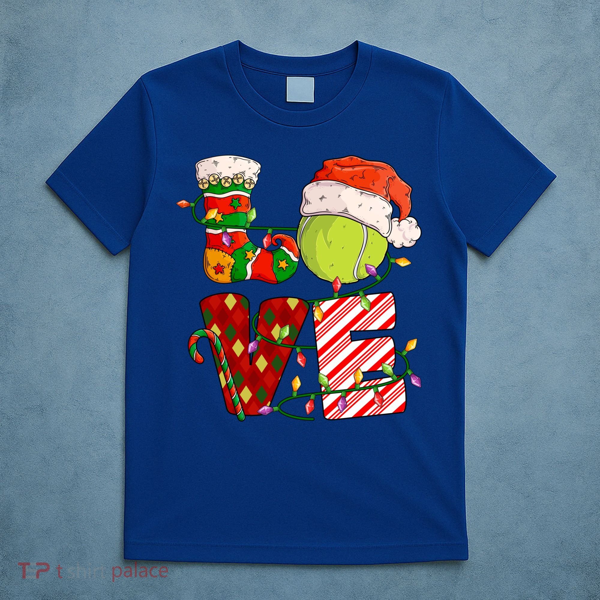 Love Tennis Christmas Tennis Player Xmas Party Gift T-Shirt