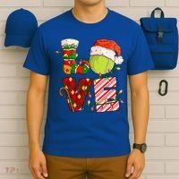 Love Tennis Christmas Tennis Player Xmas Party Gift T-Shirt thumb 6