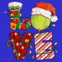 Love Tennis Christmas Tennis Player Xmas Party Gift T-Shirt thumb 7