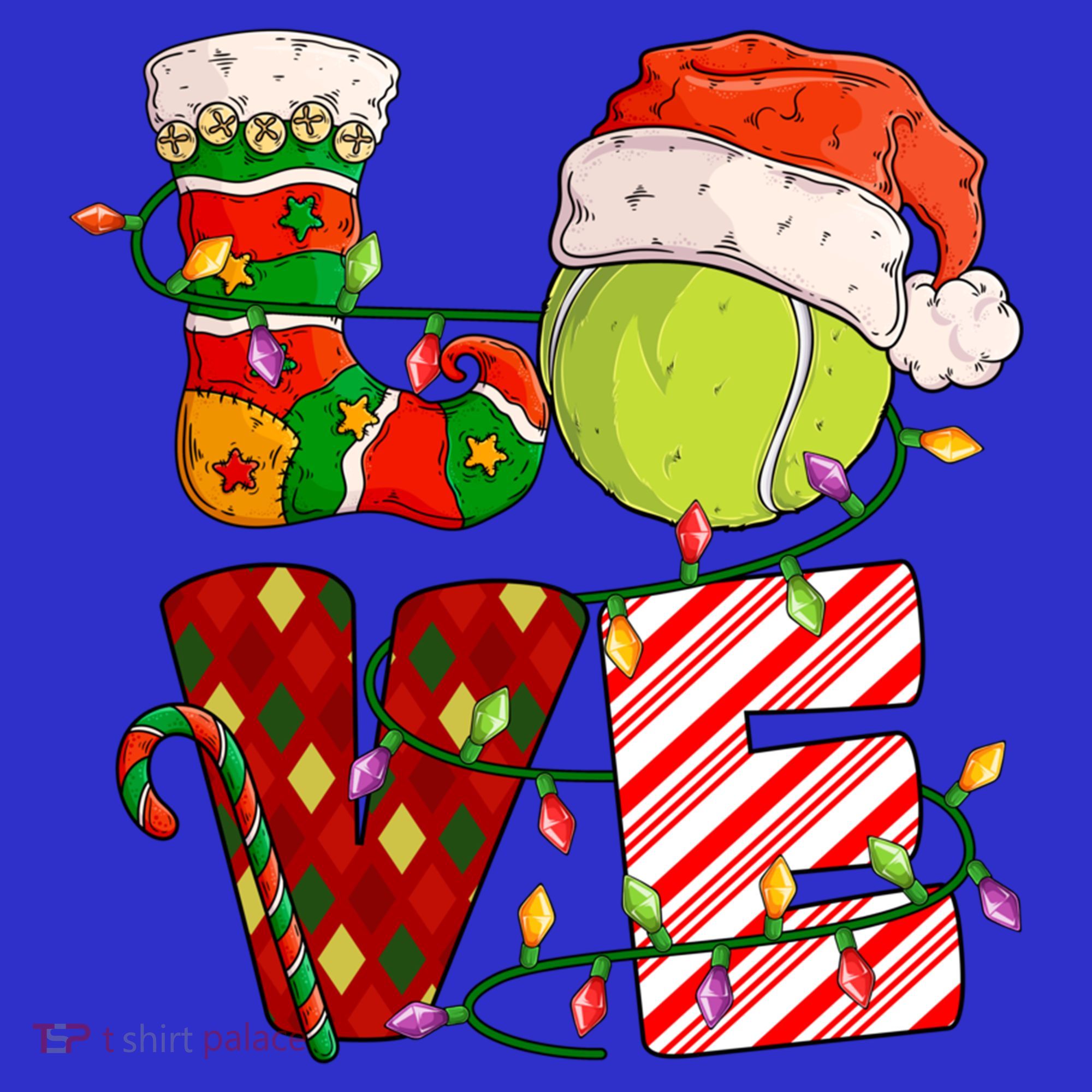 Love Tennis Christmas Tennis Player Xmas Party Gift T-Shirt