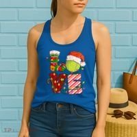 Love Tennis Christmas Tennis Player Xmas Party Gift Women's Tank Top thumb 2