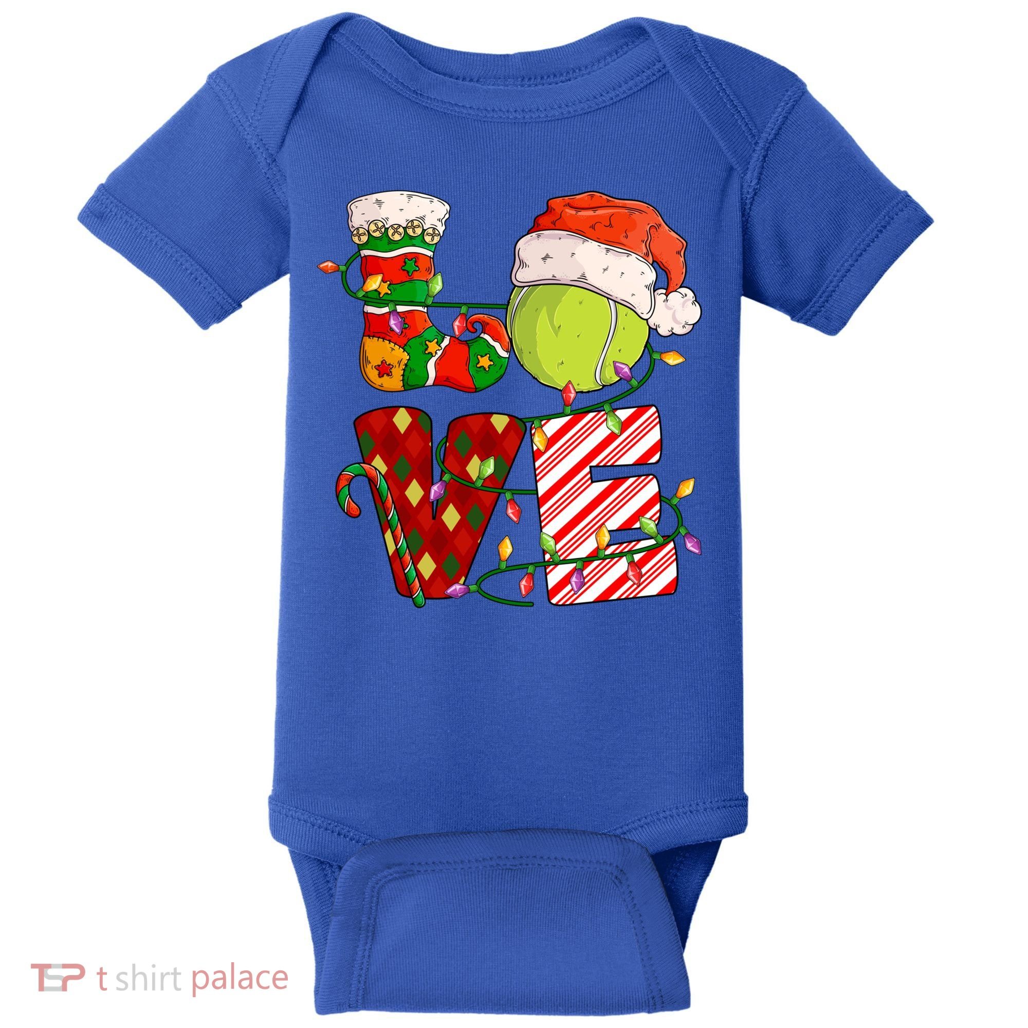 Love Tennis Christmas Tennis Player Xmas Party Gift Baby Bodysuit