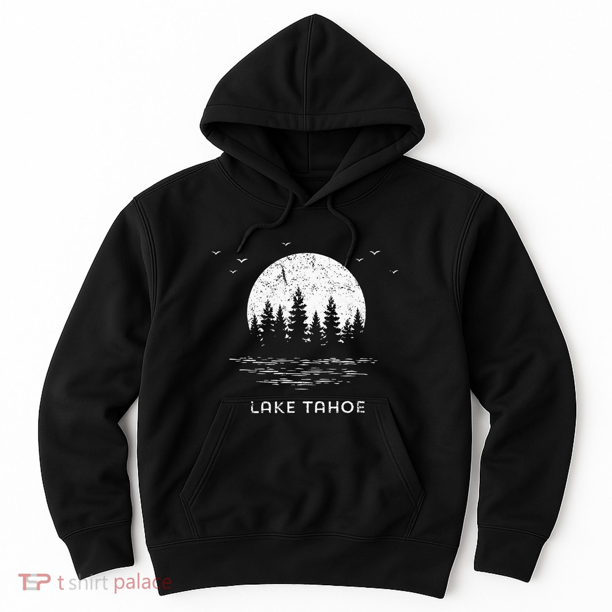 Lake Tahoe Californianevada Mountain Resort Moon Trees Hoodie
