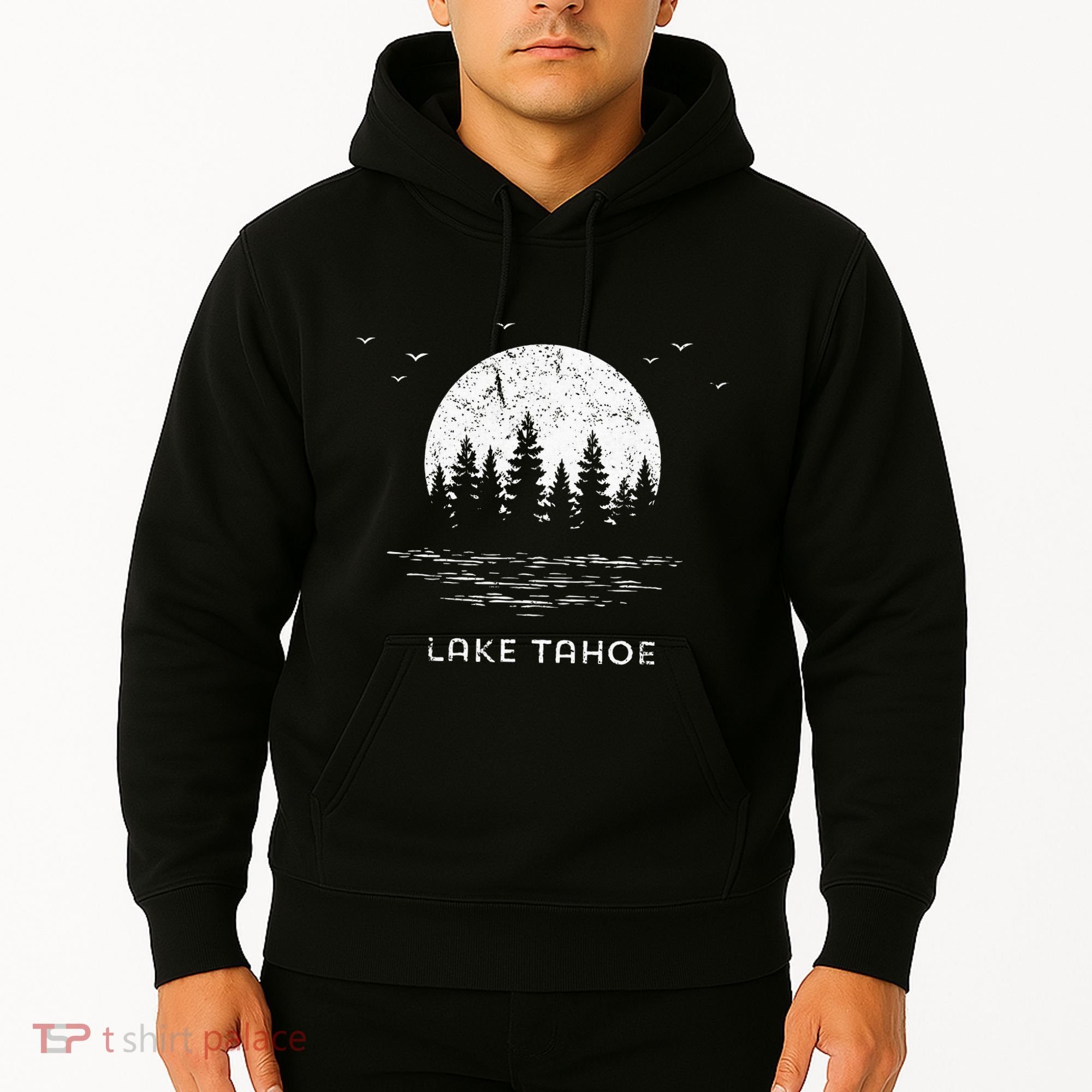 Lake Tahoe Californianevada Mountain Resort Moon Trees Hoodie