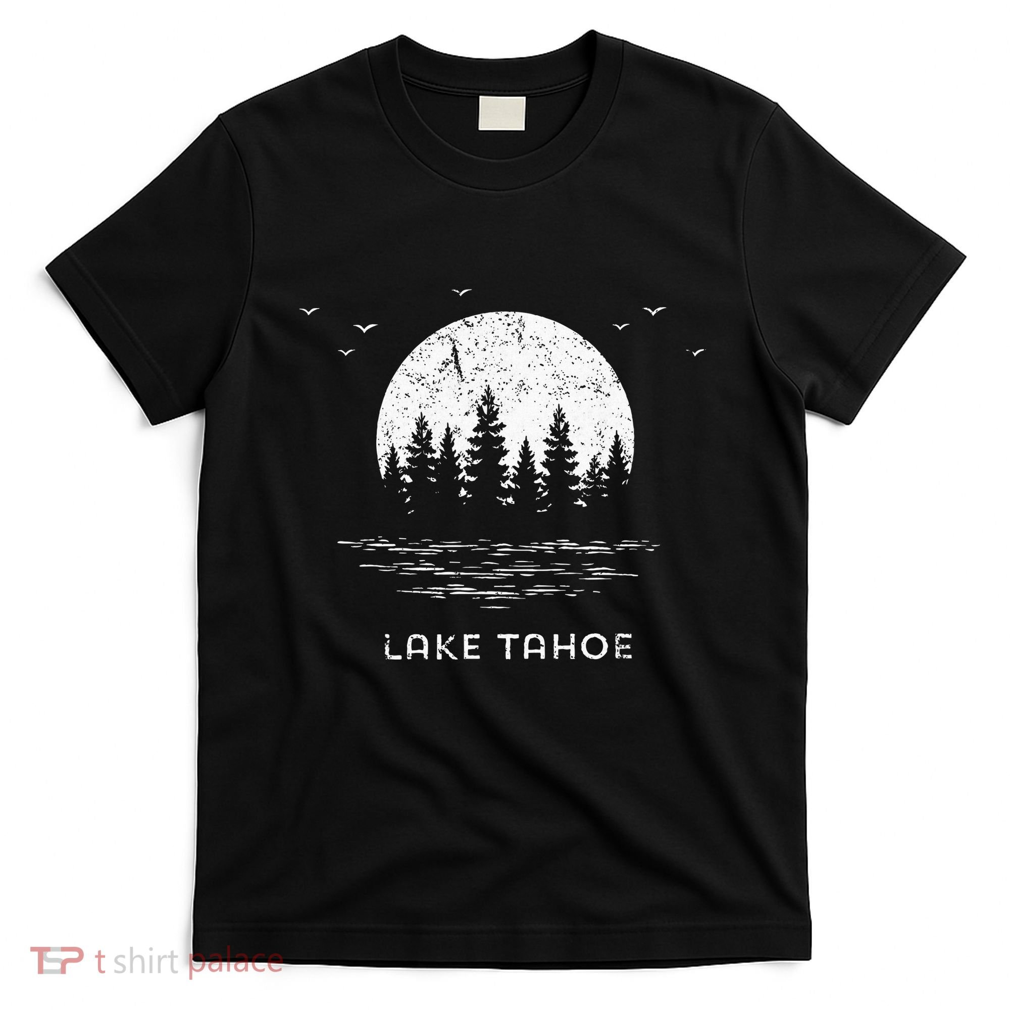 Lake Tahoe Californianevada Mountain Resort Moon Trees T-Shirt